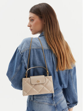 Tory Burch Tory Burch Дамска чанта Kira Diamond Quilt East-West Top Handle 174999 Бежов