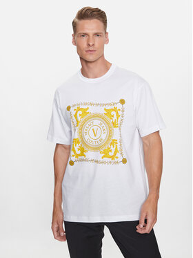 Versace Jeans Couture Versace Jeans Couture Marškinėliai 75GAHF07 Balta Regular Fit