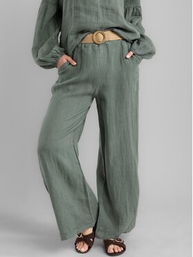 Perso Perso Spodnie damskie PTE255056F Khaki Regular Fit