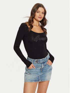 Guess Guess Боди W5RP00 K68D2 Черен Slim Fit