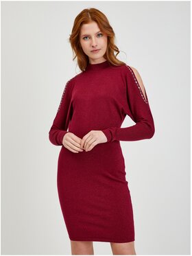 Orsay Orsay Sukienka 530384-403000__S Bordowy Regular Fit