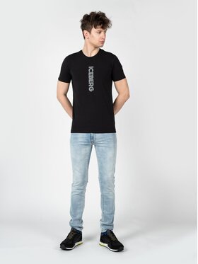 Iceberg Iceberg T-Shirt F013639A Μαύρο Regular Fit