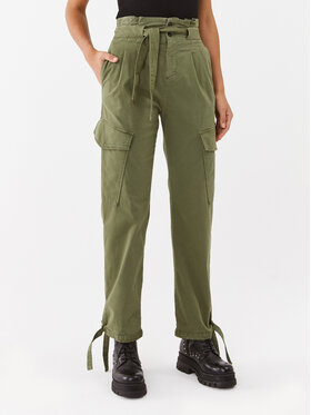 Pinko Pinko Текстилни панталони 101786 A15L Зелен Regular Fit