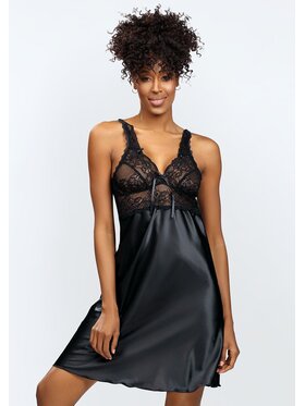 DKaren Lingerie DKaren Lingerie Koszula nocna Chika Czarny Regular Fit