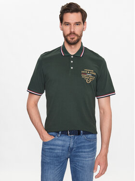 Jack&Jones Jack&Jones Тениска с яка и копчета Lucas 12236306 Зелен Regular Fit