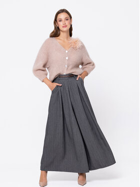 Miss LK Miss LK Spodnie materiałowe MISSLKS Szary Wide Leg