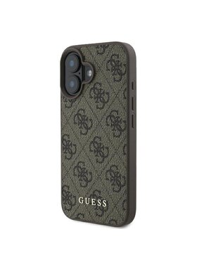 Guess Guess Etui na telefon iPhone 16 Plus Brązowy