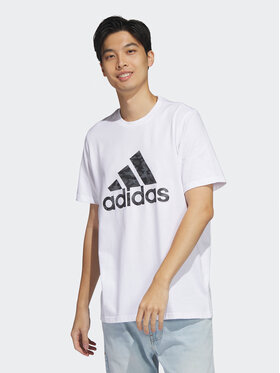 adidas adidas Tričko Camo Short Sleeve T-Shirt HA7212 Biela Regular Fit