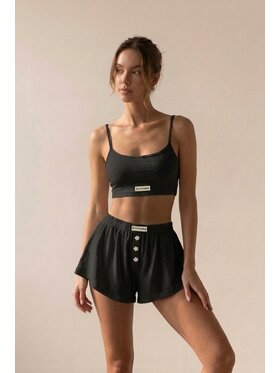 MissDenim MissDenim Piżama Pajama Set Czarny Regular Fit