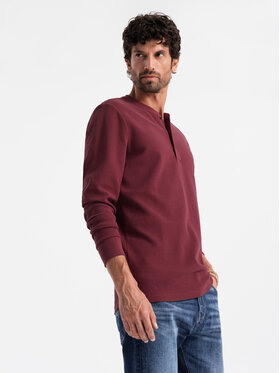 Ombre Ombre S dlouhým rukávem OM-LSCL-0120 Bordó Regular Fit