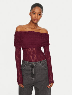 ROTATE ROTATE Halenka 1132732197 Bordó Slim Fit