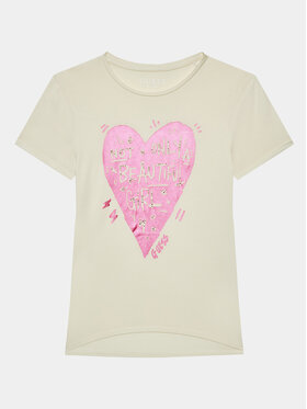 Guess Guess T-Shirt J3BI20 KBDN0 Écru Regular Fit