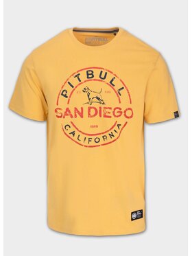 PITBULL PITBULL T-Shirt Koszulka męska SAN DIEGO INS. L Żółty Regular Fit
