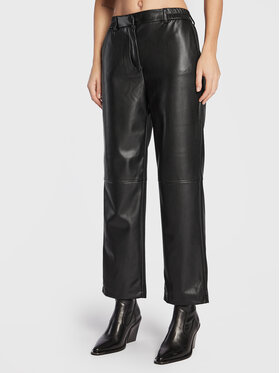 ONLY ONLY Панталони от имитация на кожа Idina 15263774 Черен Regular Fit
