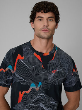 4F 4F T-Shirt NIGHT RUN Czarny Regular Fit