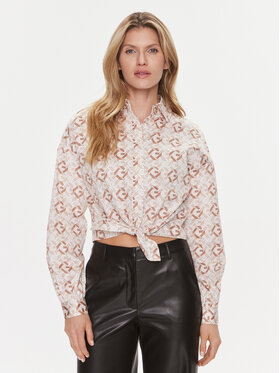 Guess Guess Cămașă Dea W4RH59 WE2Q0 Bej Relaxed Fit