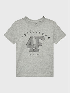 4F 4F T-Shirt HJZ22-JTSM008 Szary Regular Fit