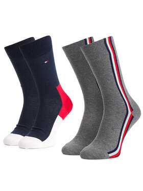 Tommy Hilfiger Tommy Hilfiger 2 pár hosszú szárú unisex zokni 471010001 Sötétkék