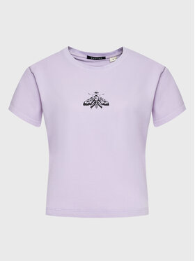 Kaotiko Kaotiko Marškinėliai Washed Moth AL003-01-M002 Violetinė Regular Fit