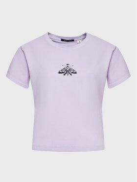 Kaotiko Kaotiko T-shirt Washed Moth AL003-01-M002 Ljubičasta Regular Fit