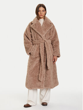 Eleh Eleh Cappotto in shearling EFW250251 Beige Regular Fit