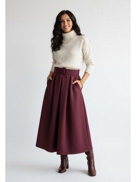 FIGL FIGL Midi sukňa M1255 Bordová A-Line Fit