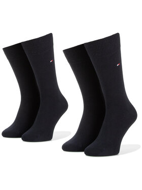 Tommy Hilfiger Tommy Hilfiger Súprava 2 párov vysokých ponožiek unisex 371111 Tmavomodrá