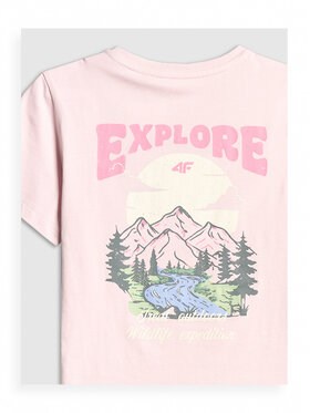4F 4F T-Shirt WILD WANDERLUST Różowy jasny Regular Fit