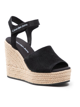 Calvin Klein Calvin Klein Espadrile Wedge Sandal Ankle Clip Su YW0YW00571 Črna