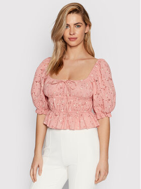Guess Guess Блуза Lulu W2GH39 WEIV0 Розов Slim Fit