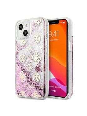 Guess Guess Etui na telefon Peony Liquid Glitter Różowy
