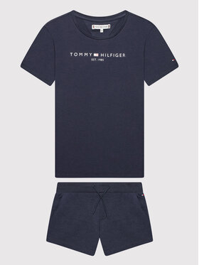 Tommy Hilfiger Tommy Hilfiger Комплект тишърт и панталонки Essential KG0KG06556 Тъмносин Regular Fit