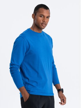 Ombre Ombre Longsleeve OM-LSBL-0106 Niebieski Regular Fit