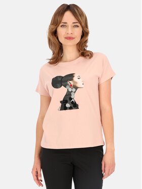 Perso Perso T-Shirt TCE246000F Różowy Regular Fit