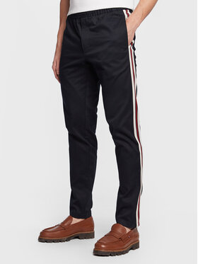 Tommy Hilfiger Tommy Hilfiger Pantaloni di tessuto Chelsea Pull On Side Tape MW0MW29098 Blu scuro Relaxed Fit