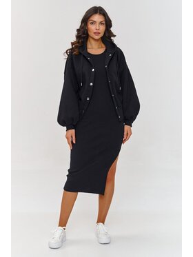 Makadamia Makadamia Komplet bluza i sukienka A6 Czarny Loose Fit