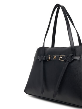 Tommy Hilfiger Tommy Hilfiger Handtasche Th Buckle Tote AW0AW19032 Schwarz