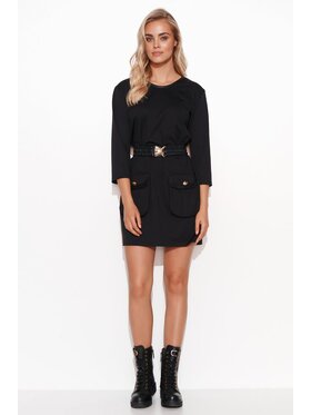 Makadamia Makadamia Sukienka koktajlowa M752 Czarny Shaped Fit