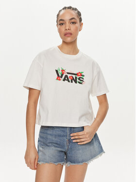 Vans Vans T-Shirt Fleurs Os Crop Ss VN000JG7 Εκρού Regular Fit