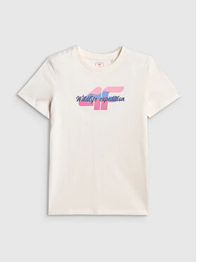 4F 4F T-Shirt 4FJWSS26TTSHF2885 Biały Active Fit