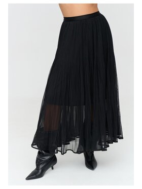 Makadamia Makadamia Spódnica maxi C89 Czarny Loose Fit