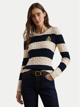LAUREN RALPH LAUREN LAUREN RALPH LAUREN Sweter 200957480002 Écru Slim Fit
