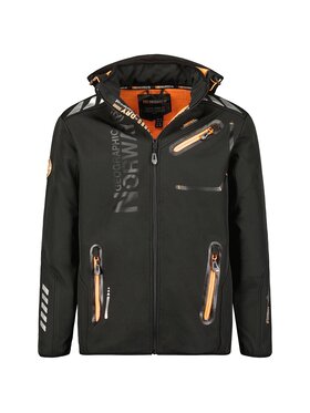 Geographical Norway Geographical Norway Kurtka softshell WY1999H/GN-NOIR / ORANGE Czarny Regular Fit