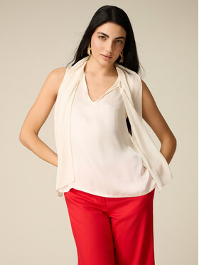 Oltre Oltre Blusa 2131R003233N021 Bianco Regular Fit