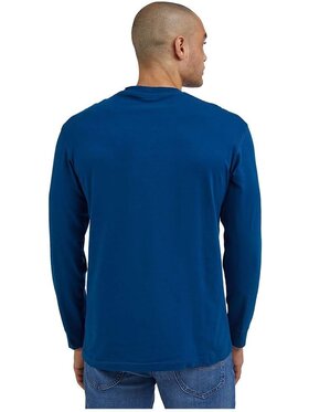 Lee Lee T-Shirt LS VARSITY TEE Niebieski Regular Fit