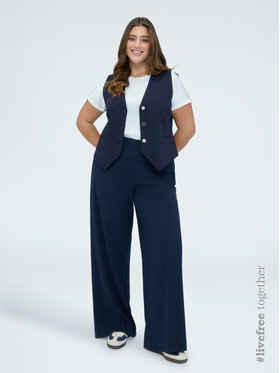 Fiorella Rubino Fiorella Rubino Spodnie materiałowe P011L002301N034 Niebieski Over Fit