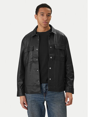 Calvin Klein Jeans Calvin Klein Jeans Bunda z imitace kůže LV04RE404G Černá Regular Fit