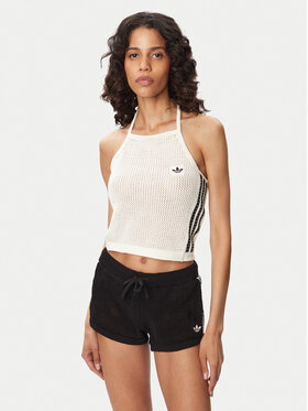 adidas adidas Top Knitted Crochet KC6485 Valge Slim Fit