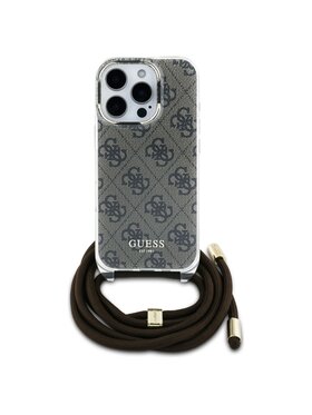 Guess Guess Etui na telefon Cord 4G Print Brązowy