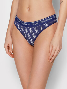 Calvin Klein Underwear Calvin Klein Underwear Stringi 000QF5733E Granatowy